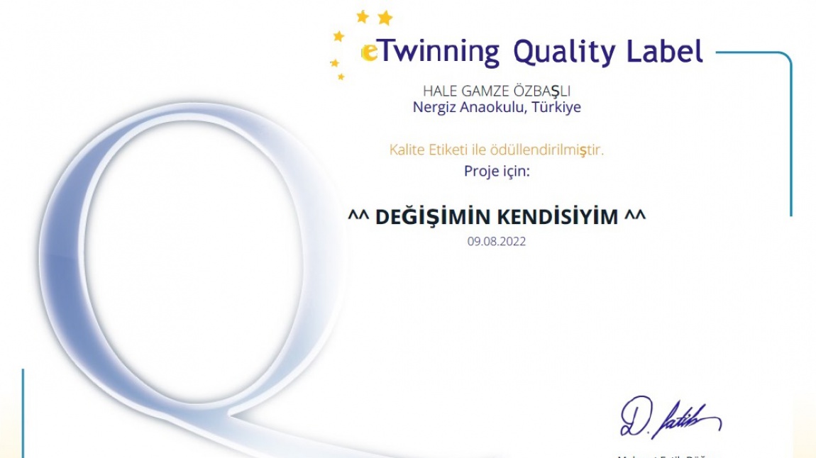 2021-2022 e Twinning Kalite Etiketi Başarımız
